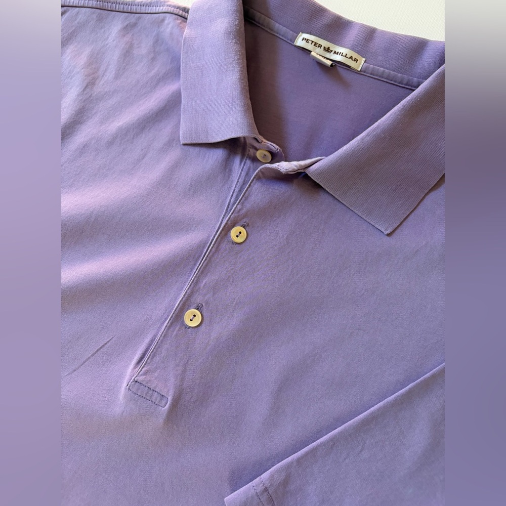 Peter Millar Summer Comfort Men's Polo Lavender Short-Sleeve, Size XXL / 2XL